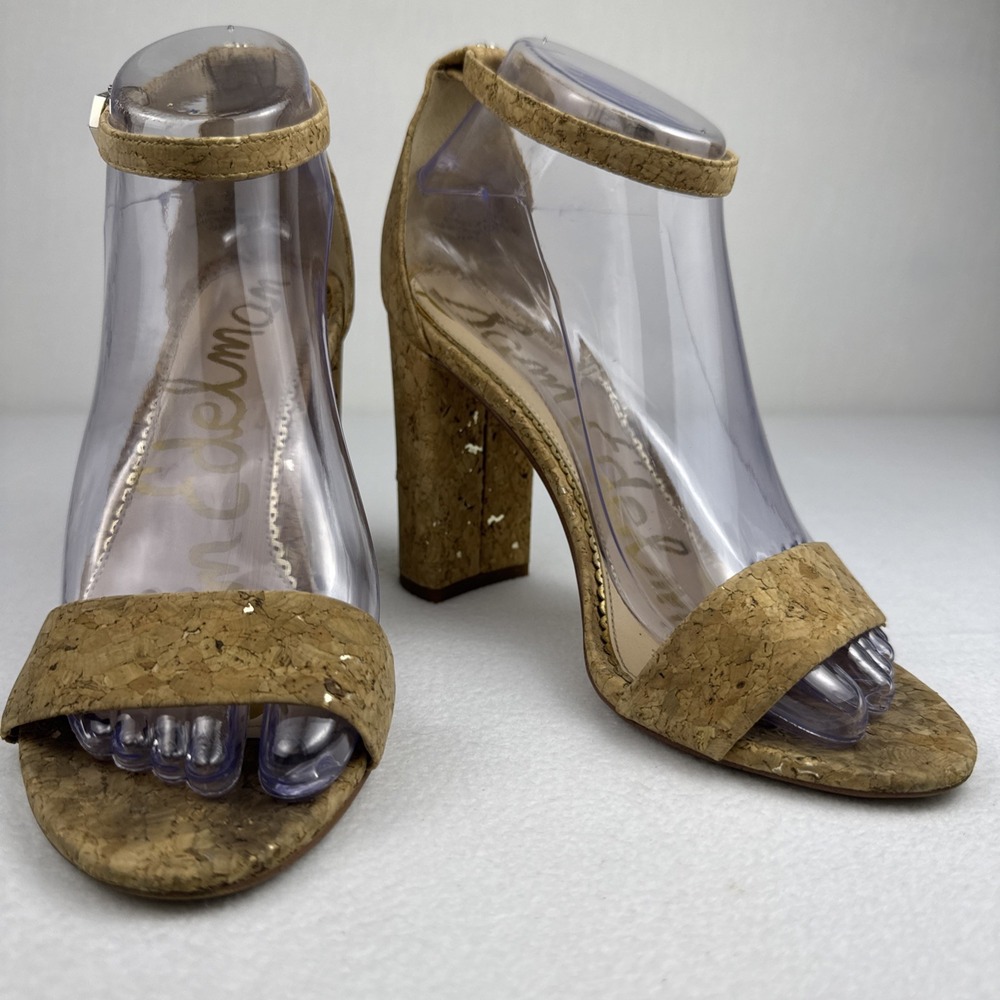 Sam Edelman Womens Yaro Cork High Heel Strappy Sandals Size 7W - Picture 6 of 12